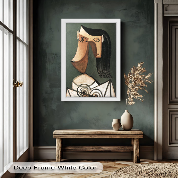 Serene Abstraction – Cubist Female Portrait Oil Painting