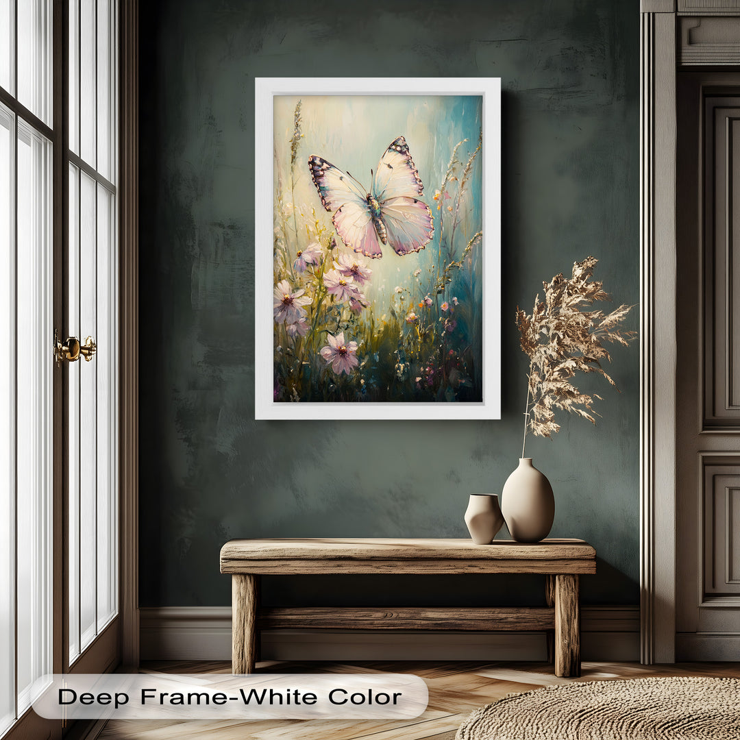 Butterfly Among Wildflowers – Animal Oil Painting