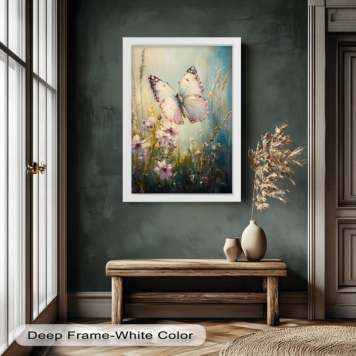 Butterfly Among Wildflowers – Animal Oil Painting