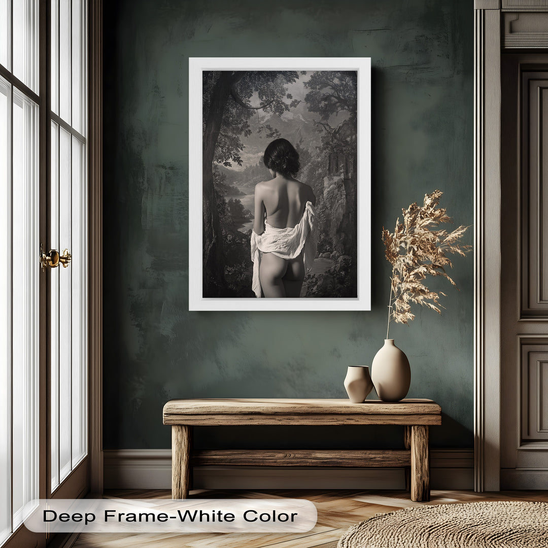 Silent Reverie – Classical Nude in Monochrome Oil Painting