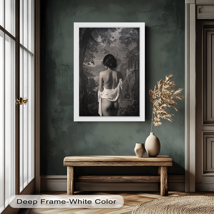 Silent Reverie – Classical Nude in Monochrome Oil Painting