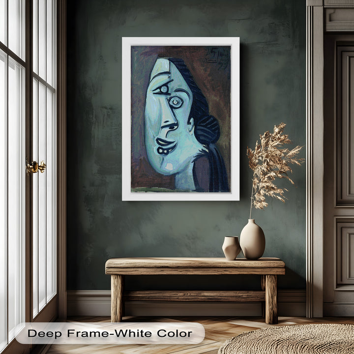 Twilight Reflections – Blue Cubist Woman Picasso Oil Painting