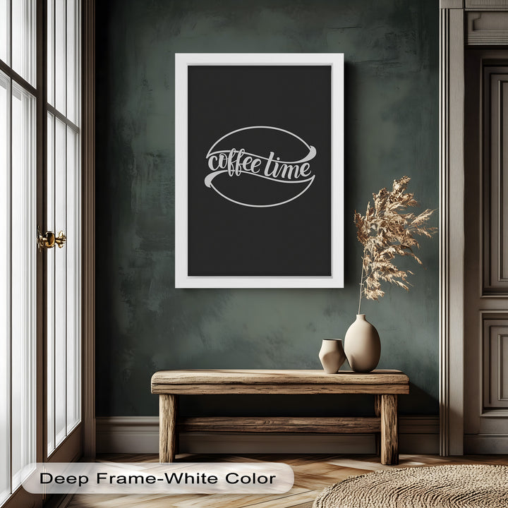 Modern Coffee Time Typography – Minimalist Oil Painting