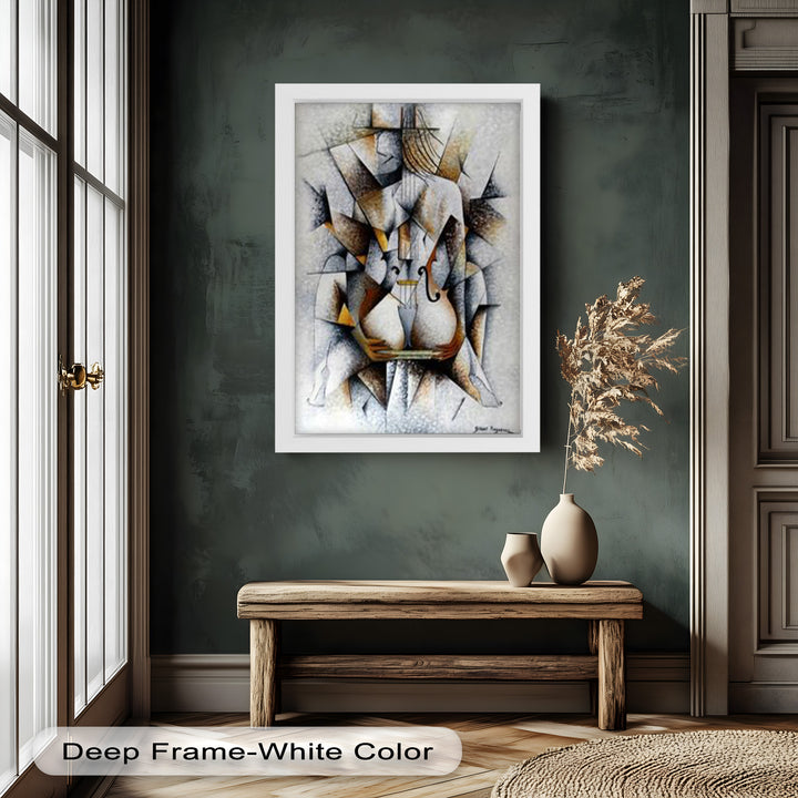Cubist Harmony – Abstract Nude with Violin Motif Picasso Oil Painting