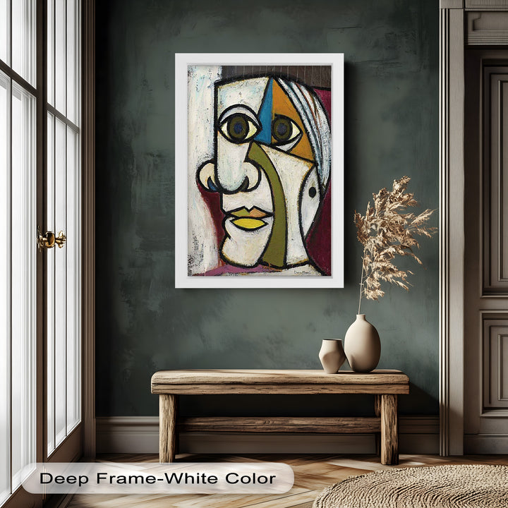 Bold Gaze – Geometric Abstract Portrait Picasso Oil Painting