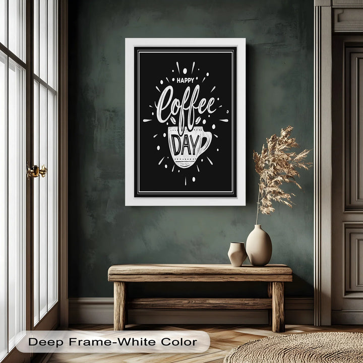 Happy Coffee Day – Fun Typography Oil Painting - MyPhotoStation