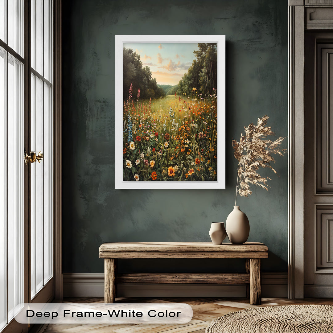 Whispers of Meadow Bloom – Colorful Wildflower Field Oil Painting