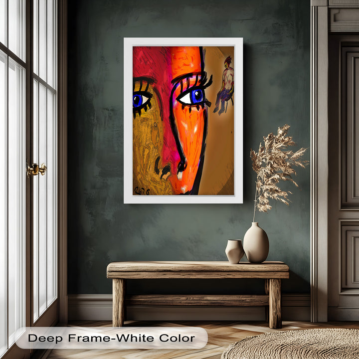 Vivid Gaze – Abstract Expressionist Portrait Oil Painting