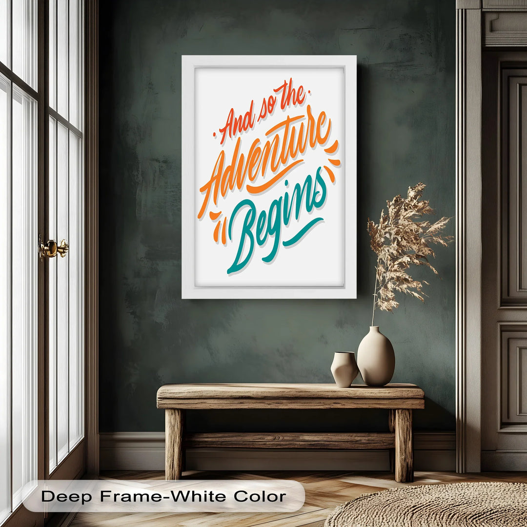 Inspirational Oil Painting – “And So the Adventure Begins” Motivational Wall Art
