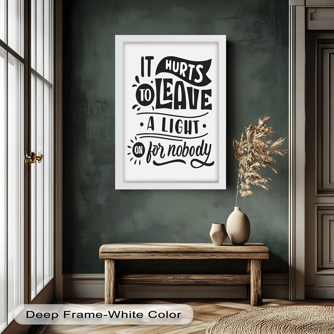Leave a Light On – Typography Oil Painting - MyPhotoStation