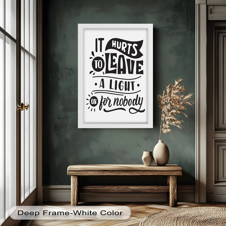 Leave a Light On – Typography Oil Painting - MyPhotoStation