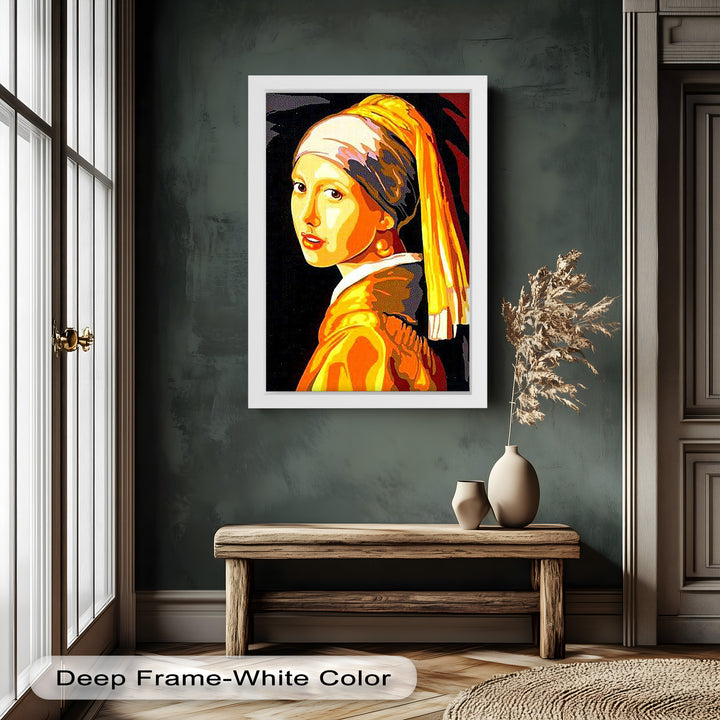 Modern Interpretation of Girl with a Pearl Earring - Renaissance Oil Painting