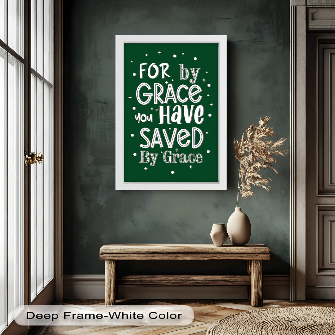 Saved by Grace – Christian Bible Verse Oil Painting