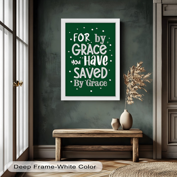 Saved by Grace – Christian Bible Verse Oil Painting