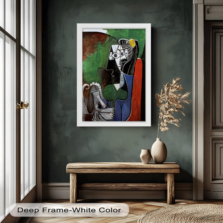 Lady with Poodle – Surreal Cubist Portrait Picasso Oil Painting