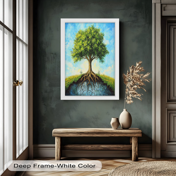 Firmly Planted – Tree of Faith with Roots Oil Painting