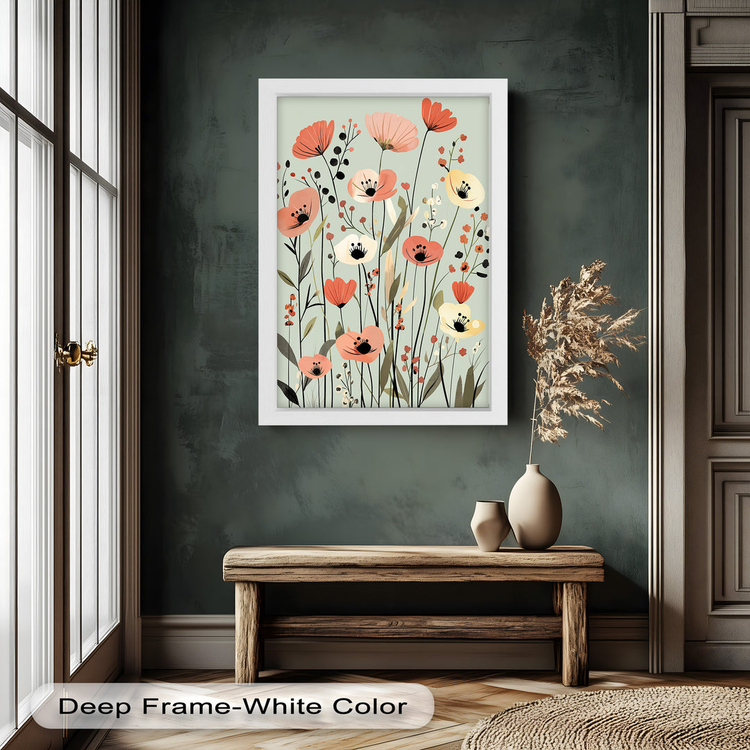 Wild Meadow Whispers – Boho Blumen Ölgemälde