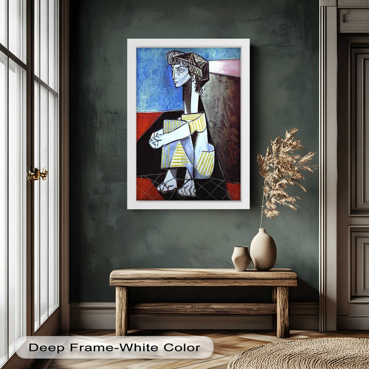 Seated Boy with Striped Garment – Picasso Oil Painting