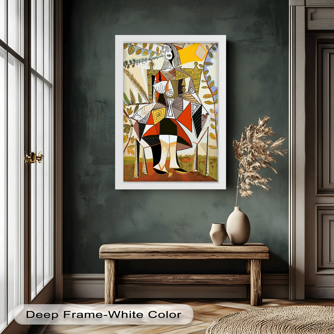 Queen Among Leaves – Picasso Style Cubist Oil Painting