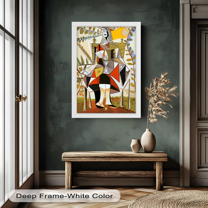 Queen Among Leaves – Picasso Style Cubist Oil Painting