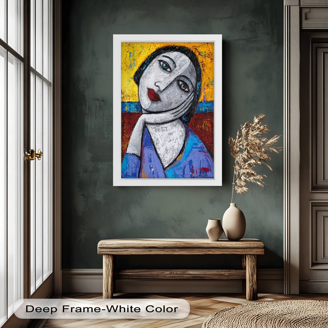 Quiet Reflection – Textured Modern Portrait Picasso Oil Painting