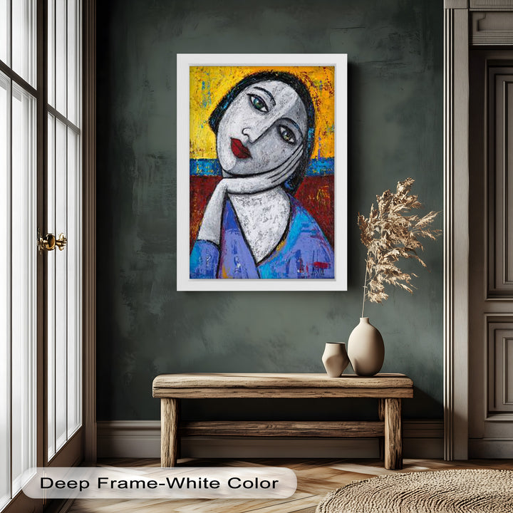 Quiet Reflection – Textured Modern Portrait Picasso Oil Painting