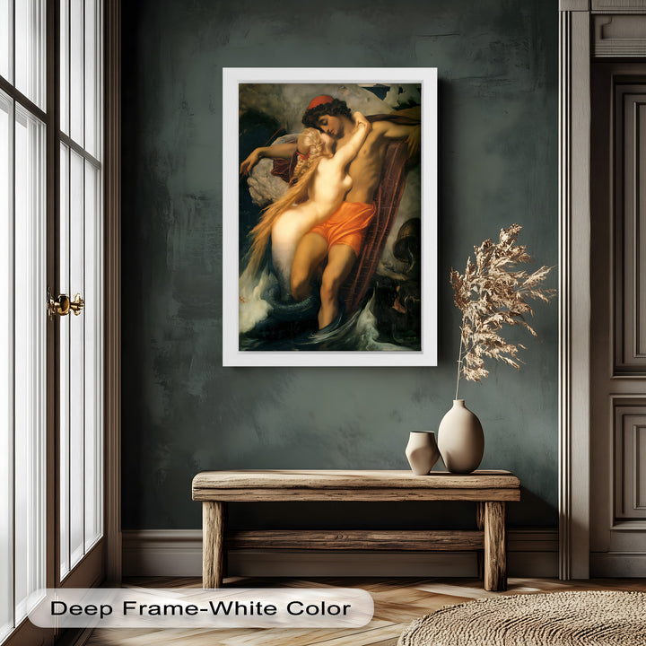 The Embrace of the Sea – Romantic Mythological Nude Oil Painting