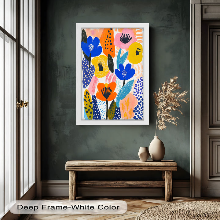 Bold Blooms in Boho Garden – Fauvist Floral Oil Painting