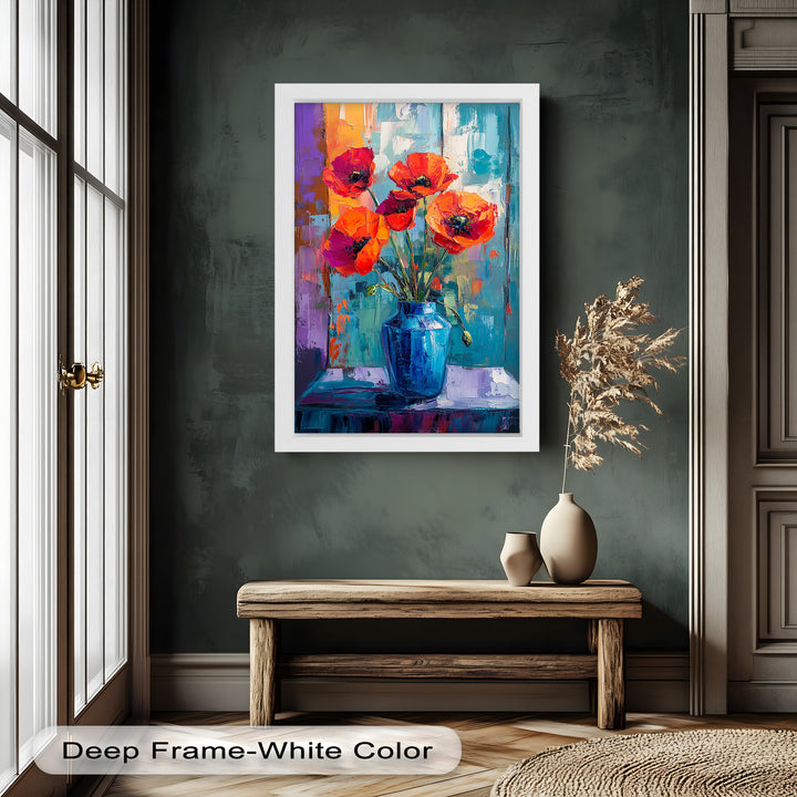 Crimson Blooms – Poppy Flower Oil Painting