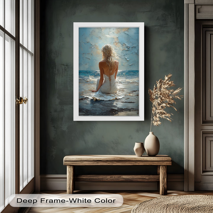 Whispers of the Tide – Serene Ocean Abstract Oil Painting