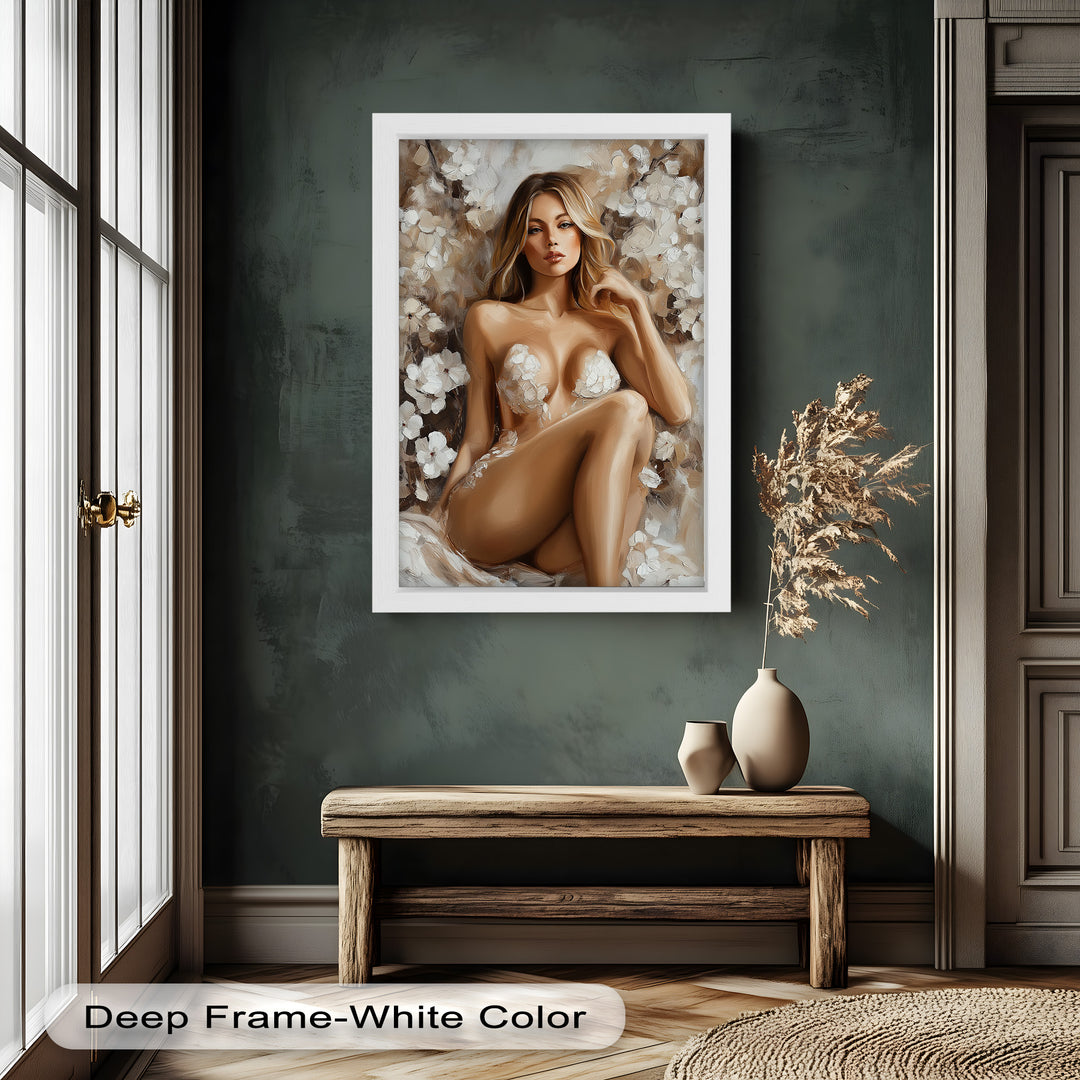 Blossom Muse – Romantic Nude Oil Painting