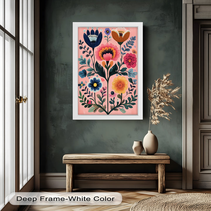 Blossom Carnival – Whimsical Boho Flower Oil Painting