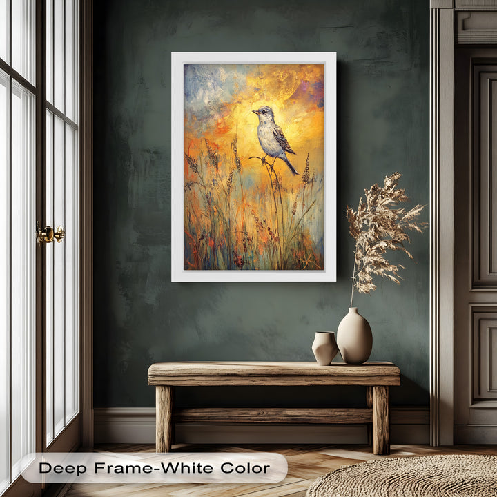 Twilight Songbird – Expressive Bird Oil Painting