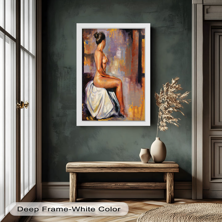 Poised in Silence – Figurative Nude Abstract Oil Painting
