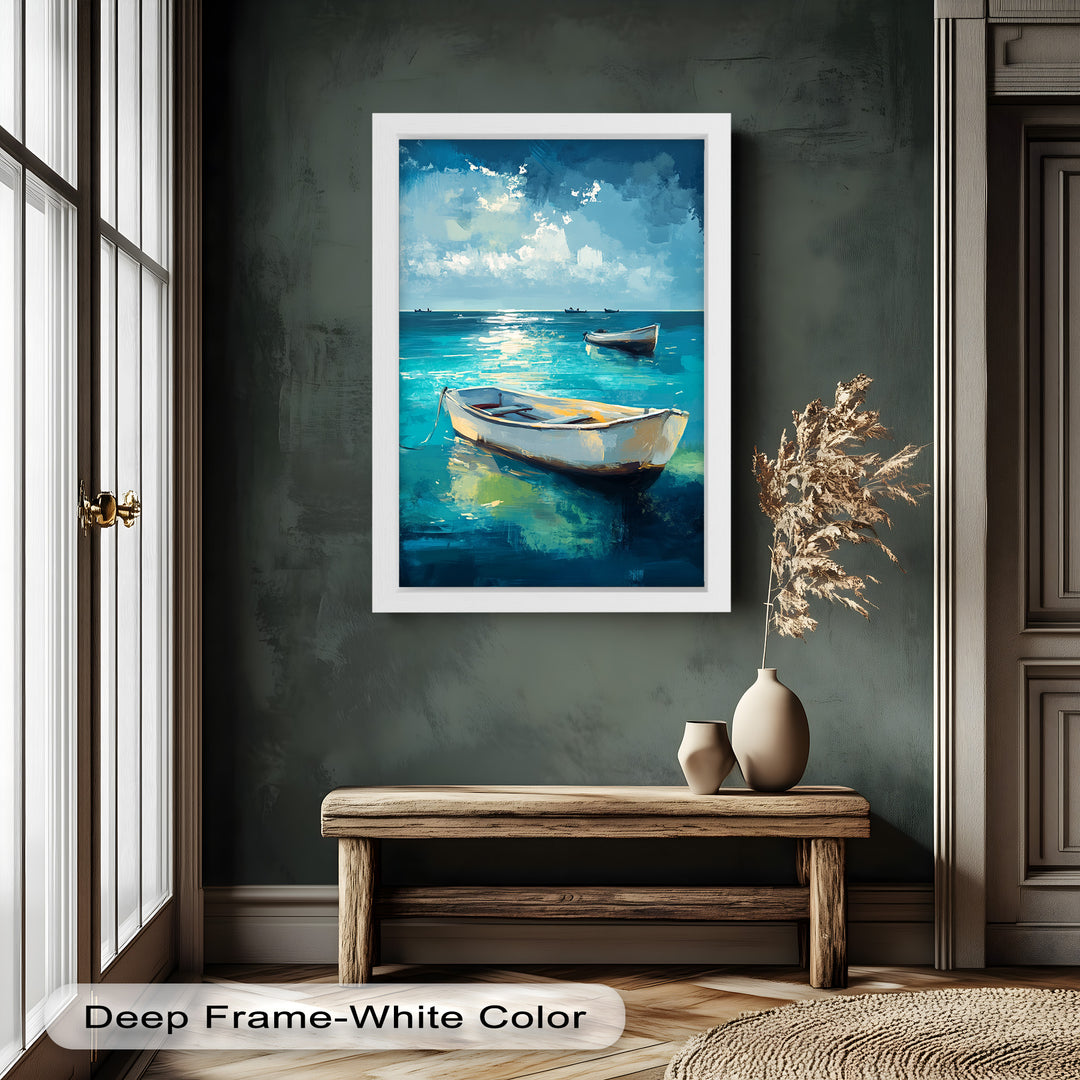 Still Waters at Sea – Boat Oil Painting
