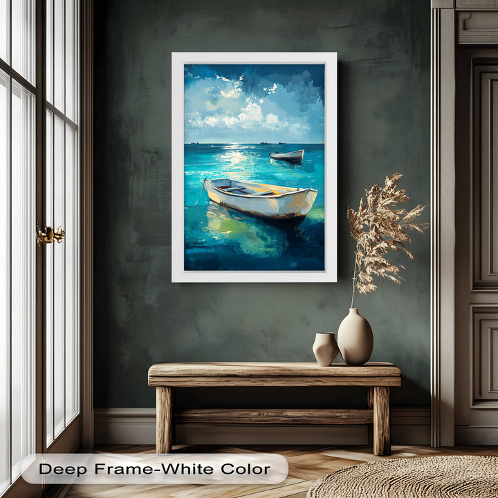 Still Waters at Sea – Boat Oil Painting