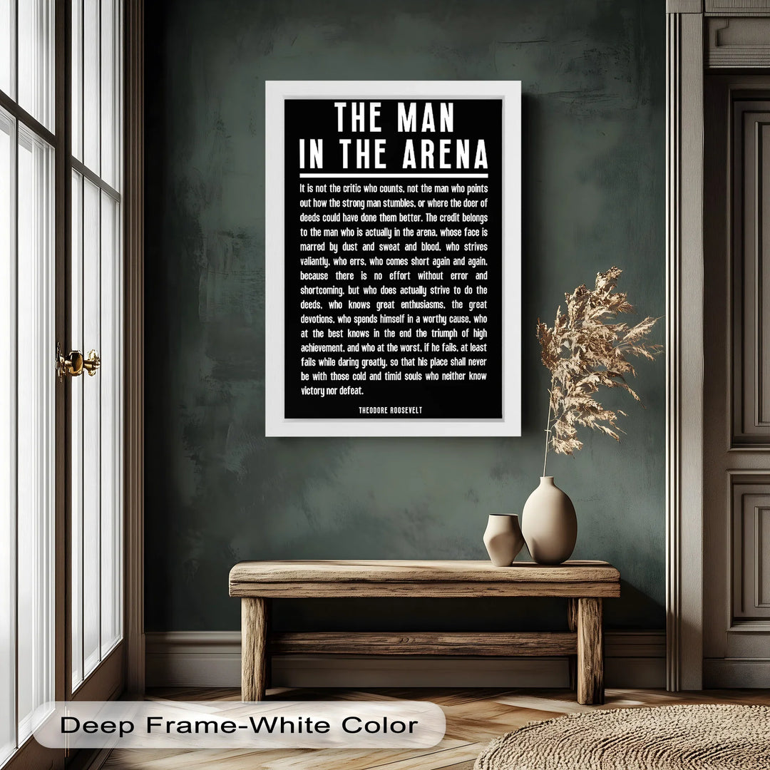 The Man in the Arena – Typography Oil Painting - MyPhotoStation