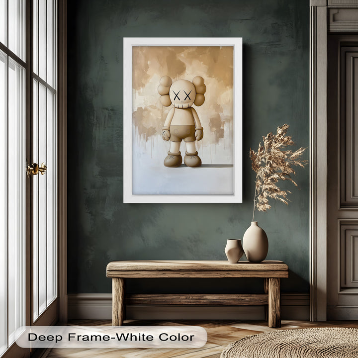 Monochrome Companion – Minimalistisches KAWS-Ölgemälde