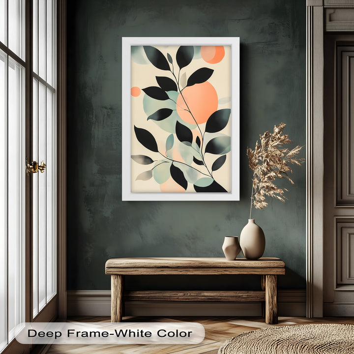 Blush Eclipse – Minimalist Botanical Silhouette Oil Painting