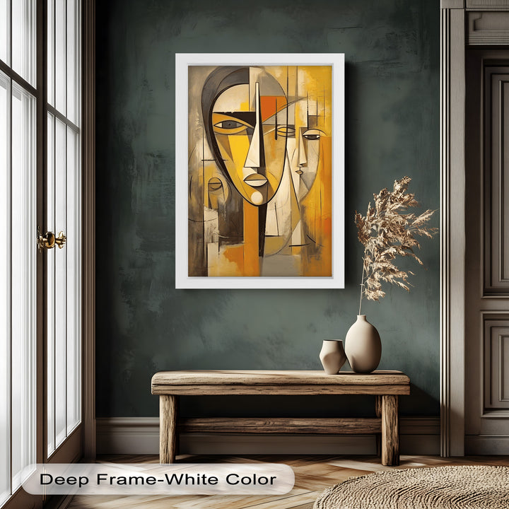 Amber Contours – Abstract Portrait Series in Picasso Oil Painting