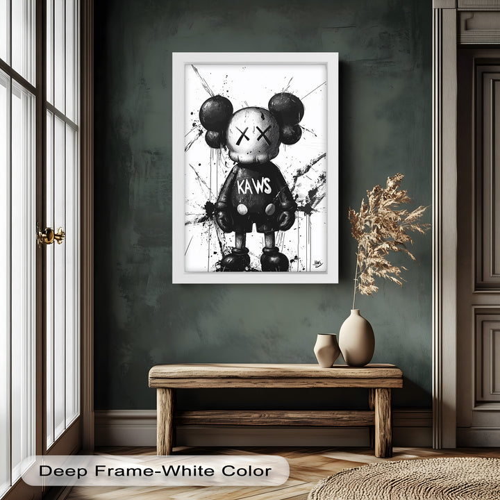 Black & White Figure – KAWS Graffiti Oil Painting