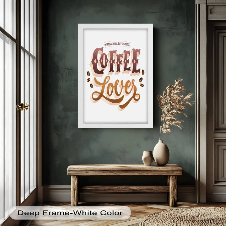 Coffee Lover Typography Art – Coffee Day Oil Painting - MyPhotoStation