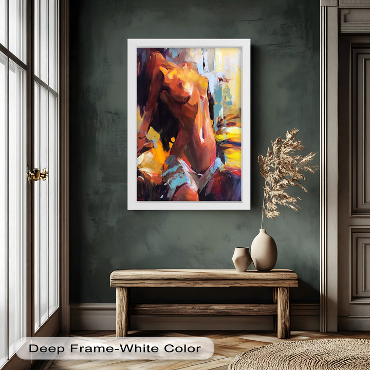 Ember Silhouette – Bold Abstract Nude Oil Painting