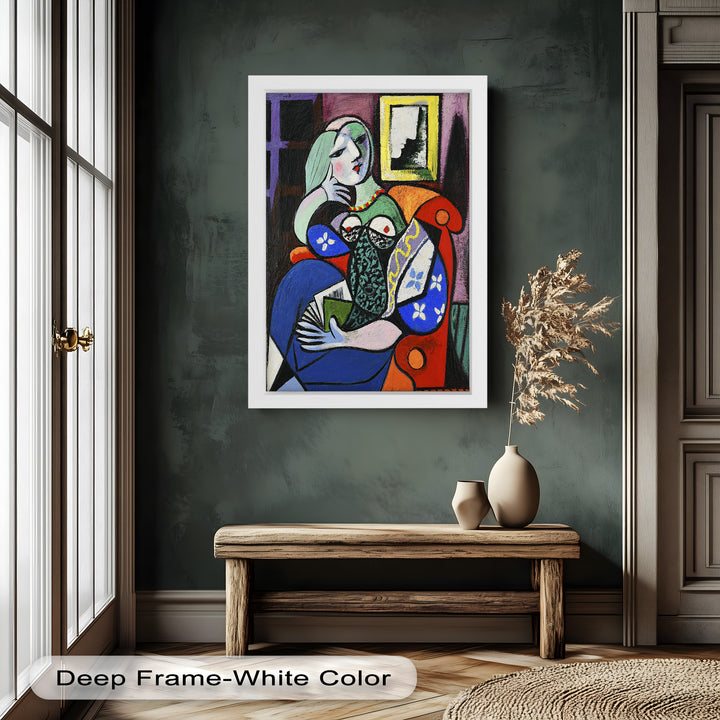 Woman with a Book – Cubist Interior Portrait Picasso Oil Painting