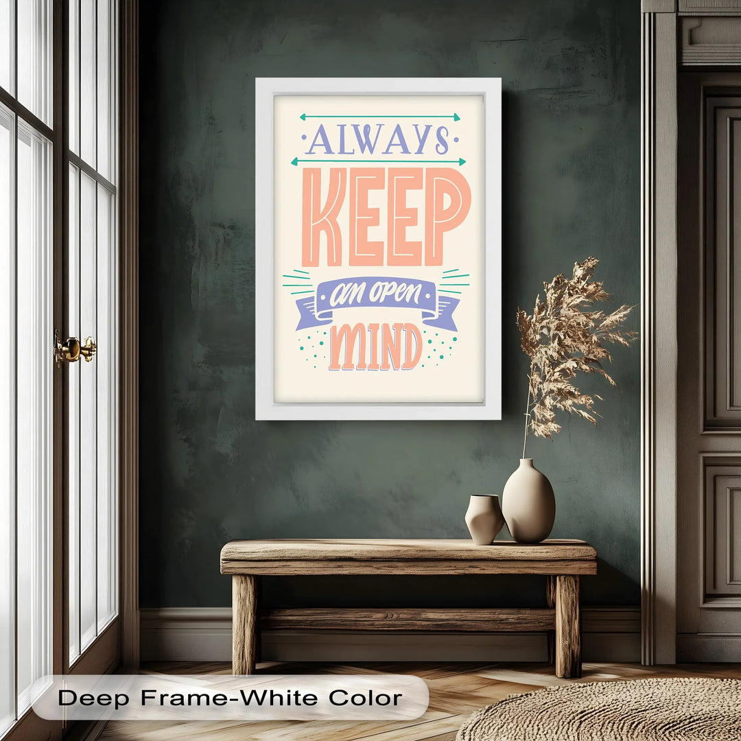 Always Keep an Open Mind – Pastel Typography Oil Painting - MyPhotoStation