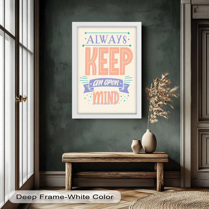 Always Keep an Open Mind – Pastel Typography Oil Painting - MyPhotoStation