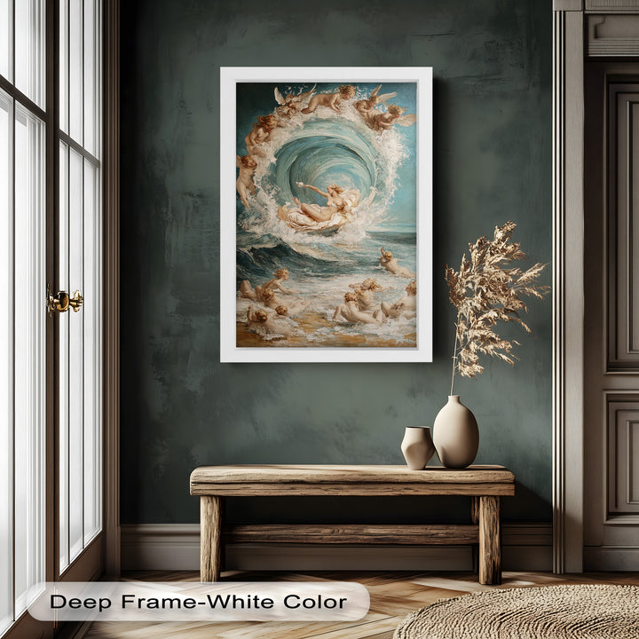 Birth of the Wave – Mythological Goddess and Cherubs Oil Painting