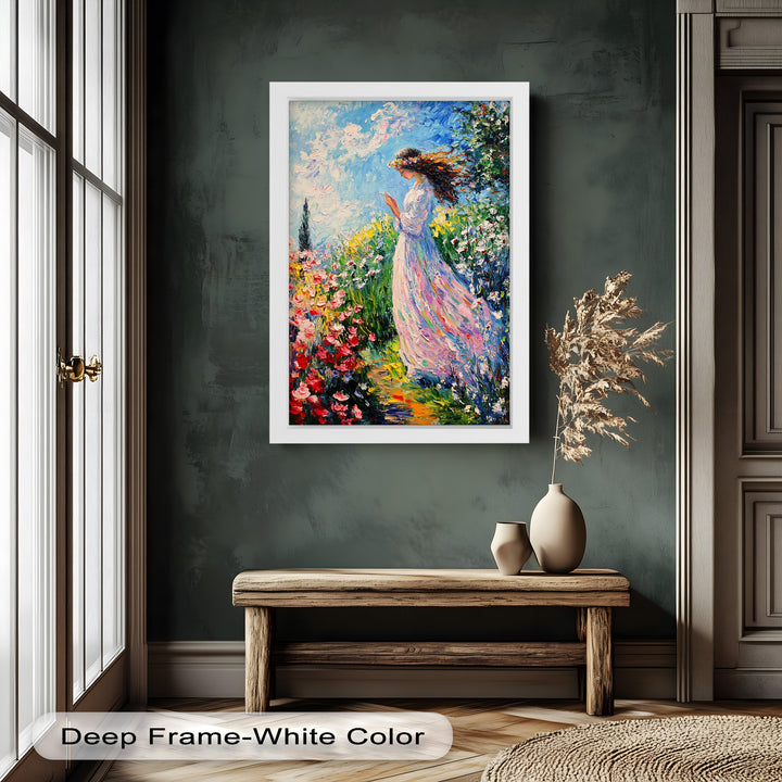 Woman in Floral Crown - Impressionist Oil Painting