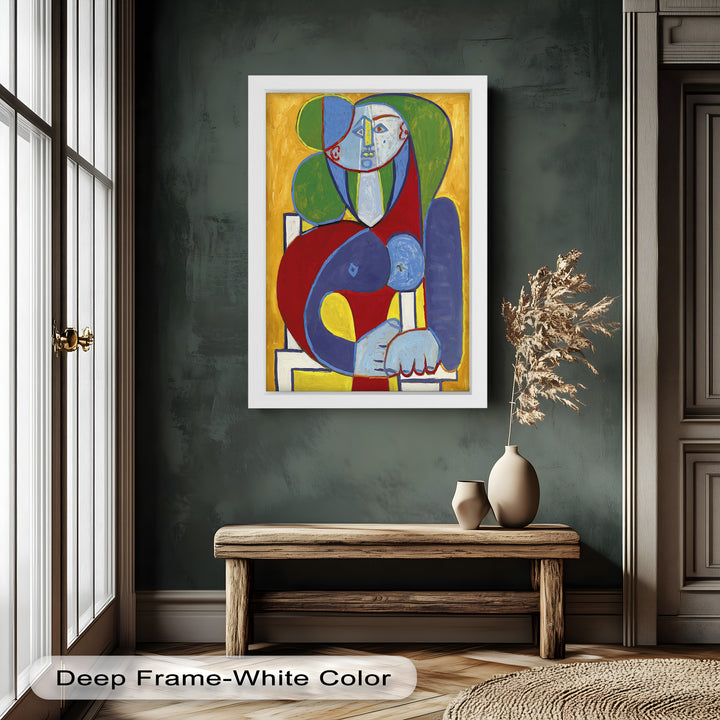 Color Harmony – Abstract Seated Woman Picasso Oil Painting