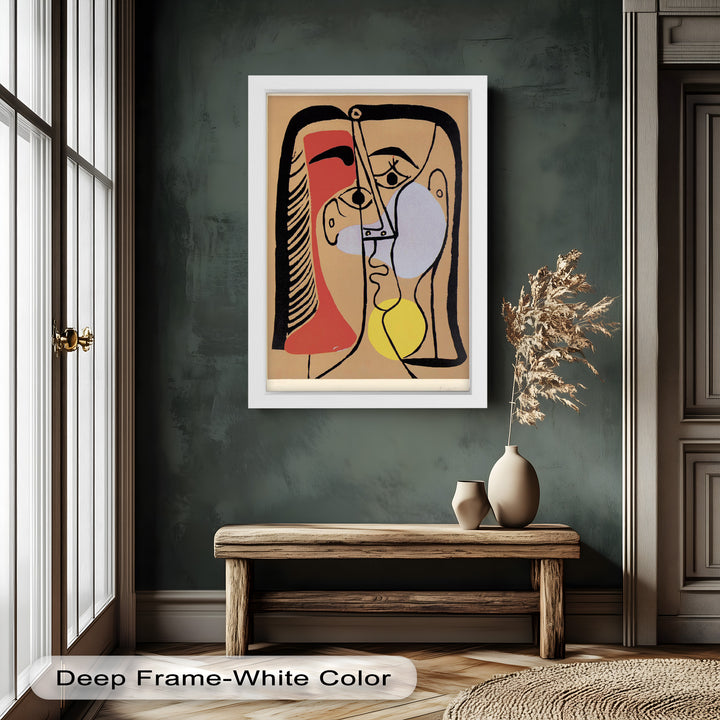 Fragmented Gaze – Minimalist Cubist Portrait Picasso Oil Painting